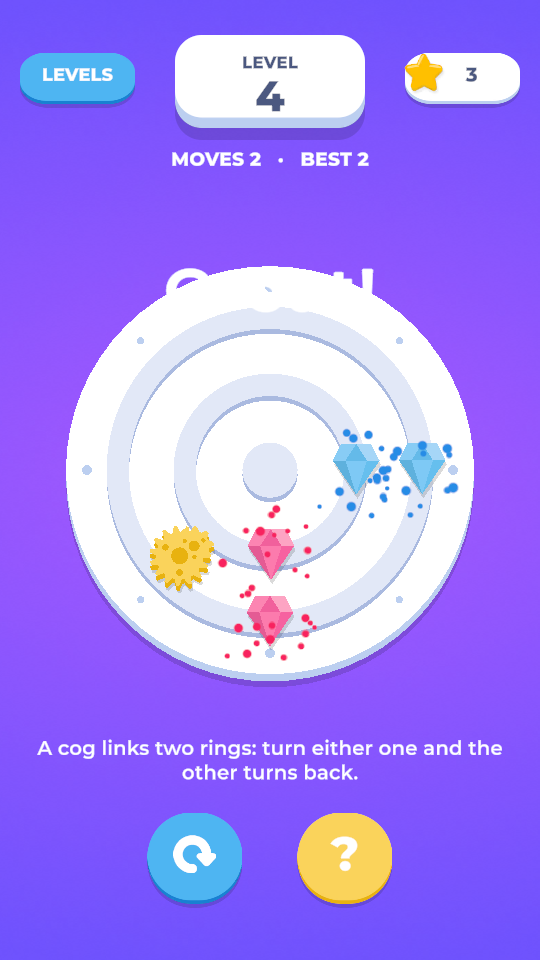 Level 4: the first cog, mid-turn