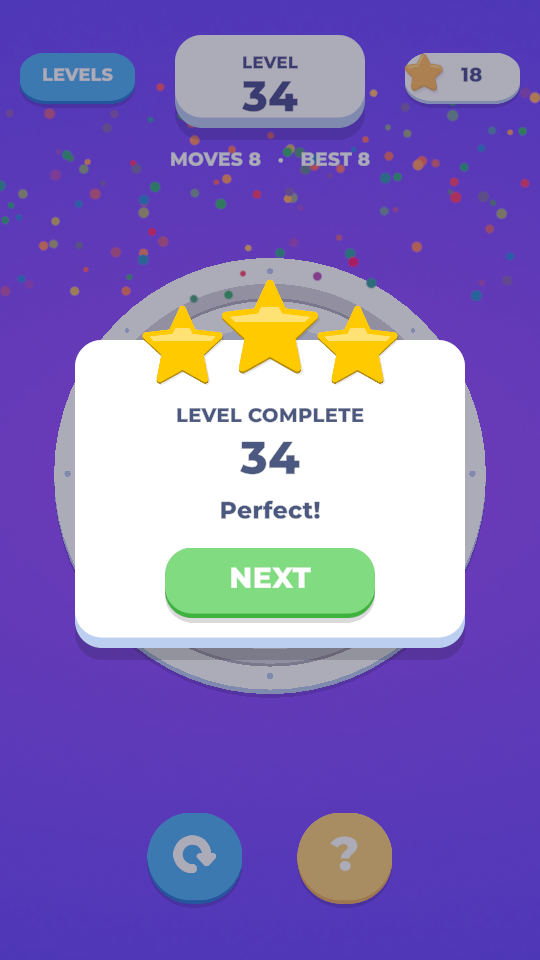 Level complete: stars by moves